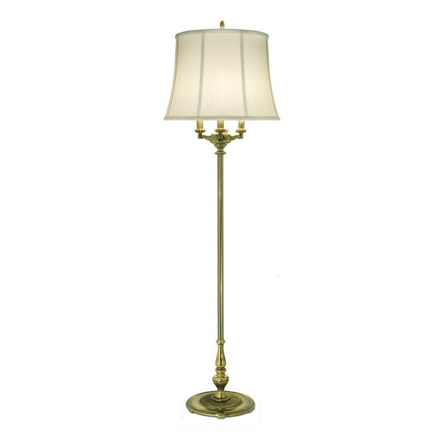 Stiffel 6-Way Burnished Brass Floor Lamp – Oriental Lamp Shade