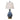 Lighting Royal Blue and White Floral Table Lamp with Wine Bottle Shaped Base Oriental Lamp Shade