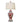Lighting Porcelain Temple Jar Table Lamp with Dark and Bright Orange Floral Design Oriental Lamp Shade